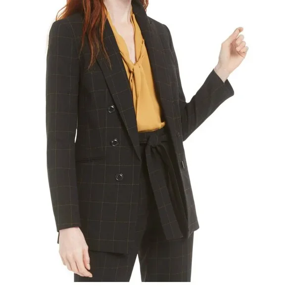 NWT Black Windowpane Blazer Bar lll open-front WM XL, 16 officecore capsule - Picture 14 of 14